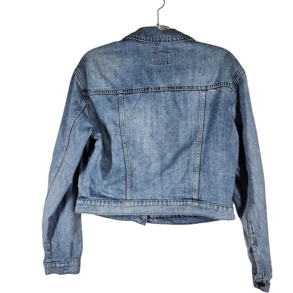 OLD NAVY BLEACHED SPLATTER DENIM JACKET - Picture 3 of 8